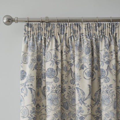 Dreams & Drapes Averie Blue Pencil Pleat Curtains