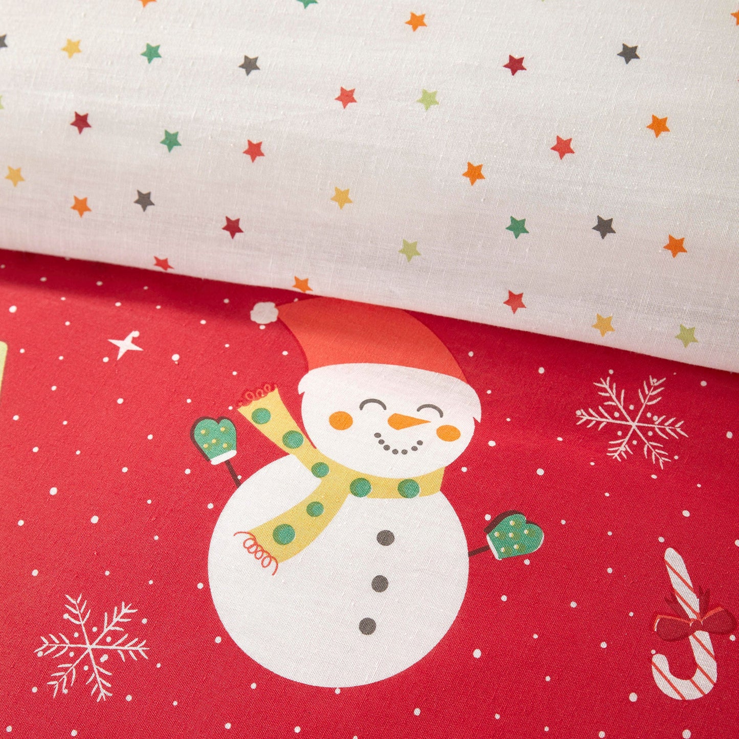 Elf & Santa Duvet Cover Set by Bedlam Christmas in Multi - Duvet Cover Set - Bedlam Christmas