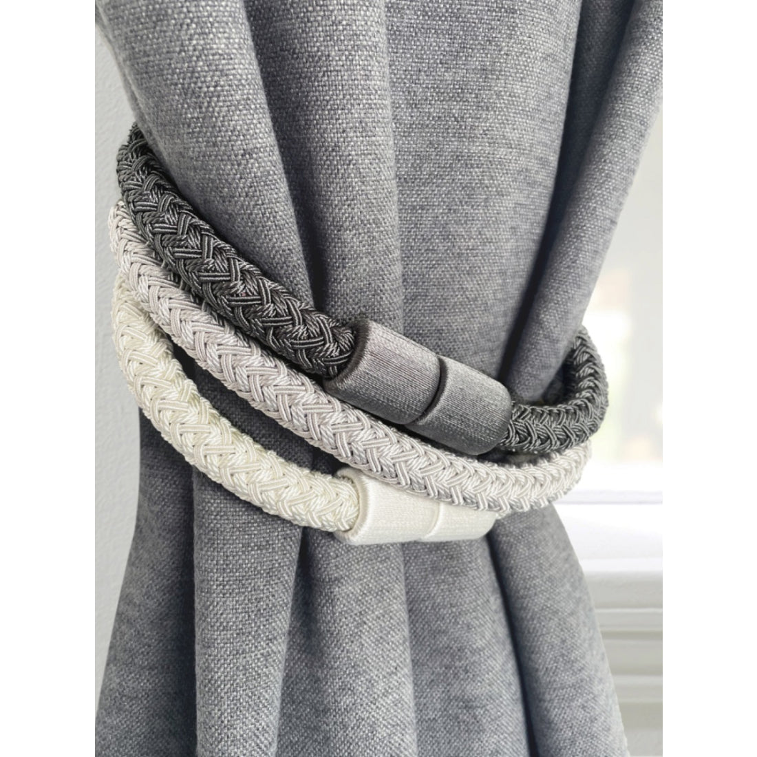 Laura Ashley Ellesmere Magnetic Rope Tiebacks (Pair) - Graphite