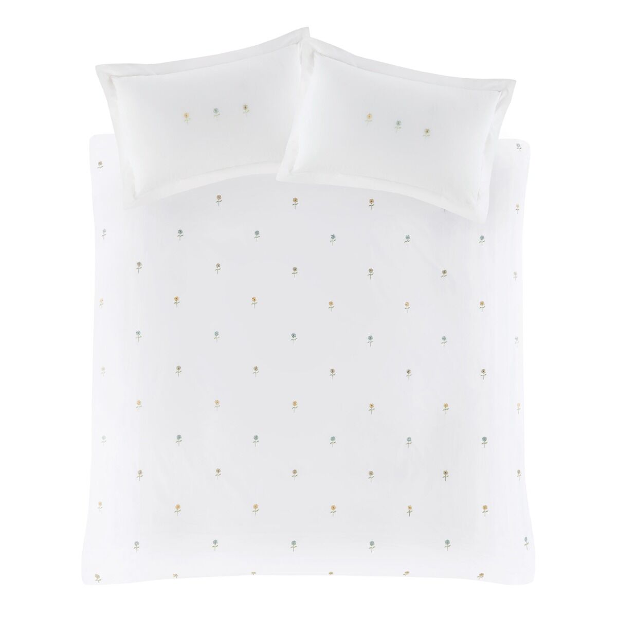 Sophie Allport Embroidered Sunflowers Duvet Cover Set - White