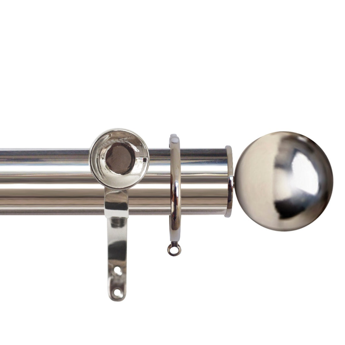Jones Esquire Sphere 50mm Metal Curtain Pole Finials (Pair) - Polished Nickel