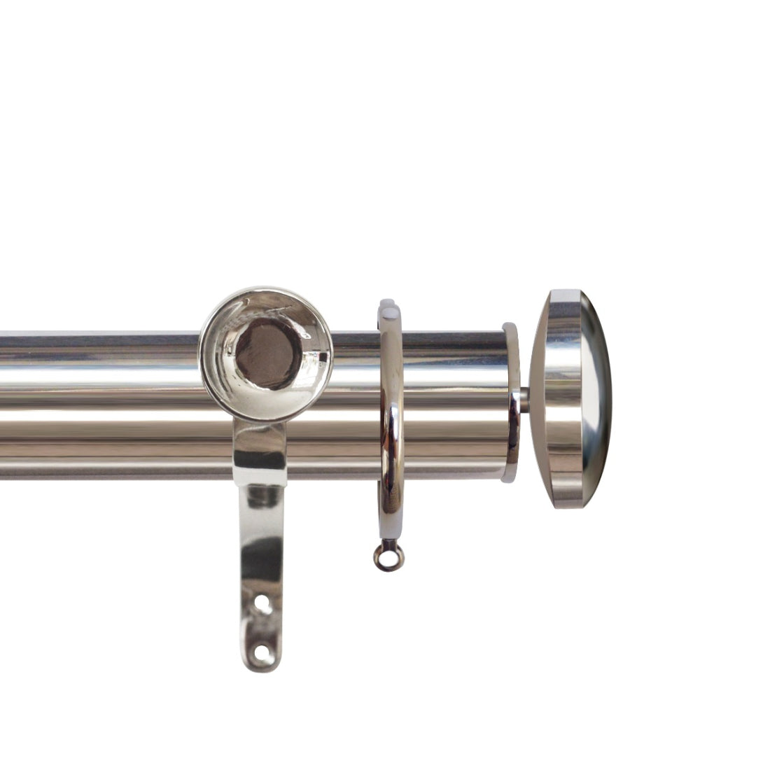 Jones Esquire Curved Disc 50mm Metal Curtain Pole Finials (Pair) - Polished Nickel