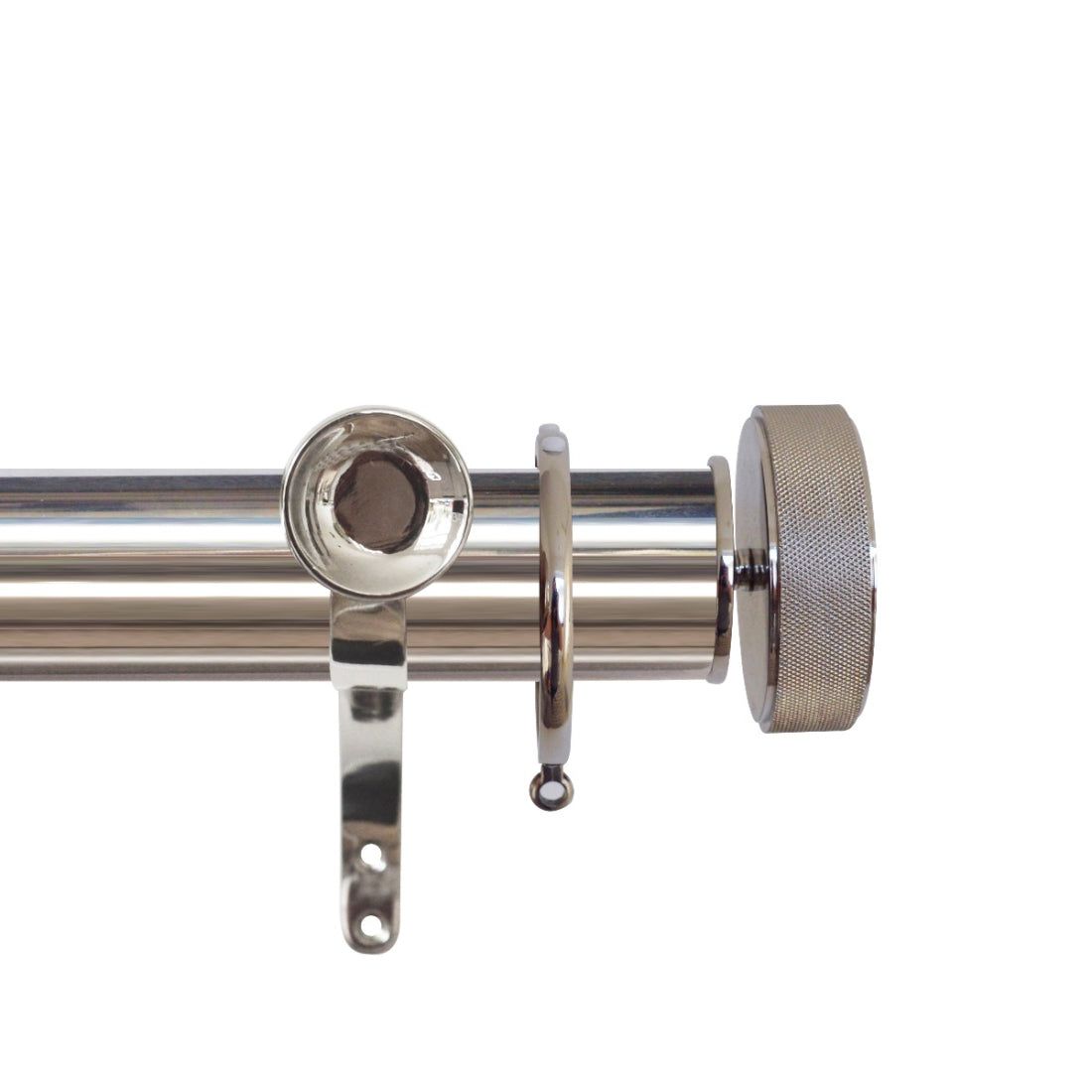 Jones Esquire Etched 50mm Metal Curtain Pole Finials (Pair) - Polished Nickel