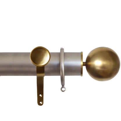 Jones Esquire Sphere 50mm Metal Curtain Pole Finials (Pair) - Brushed Nickel