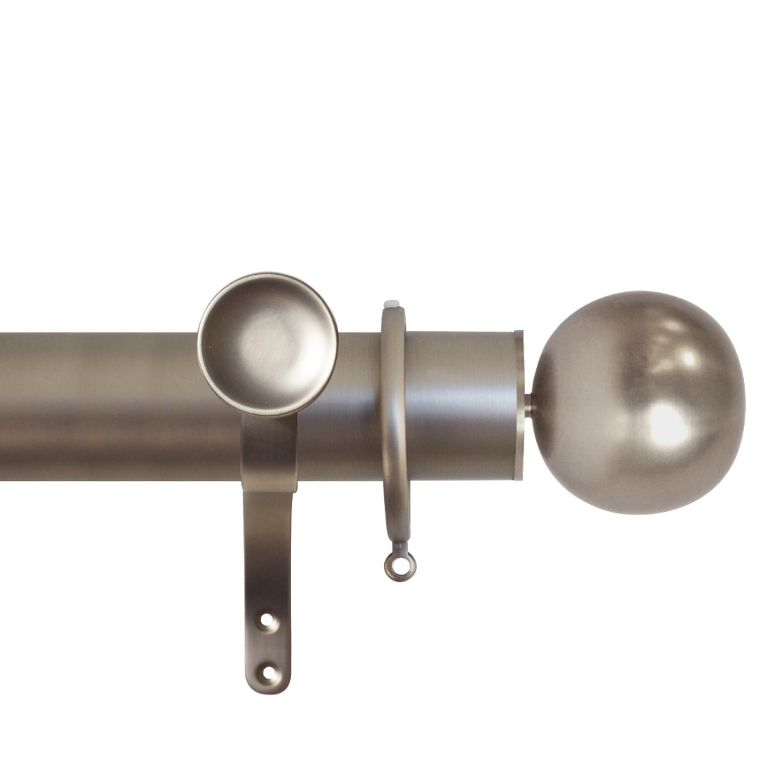 Jones Esquire Sphere 50mm Metal Curtain Pole Finials (Pair) - Brushed Nickel