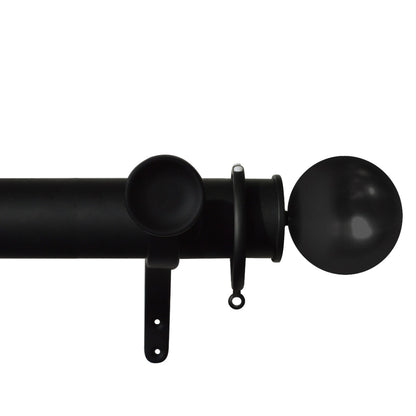 Jones Esquire Sphere 50mm Metal Curtain Pole Finials (Pair) - Carbon Black