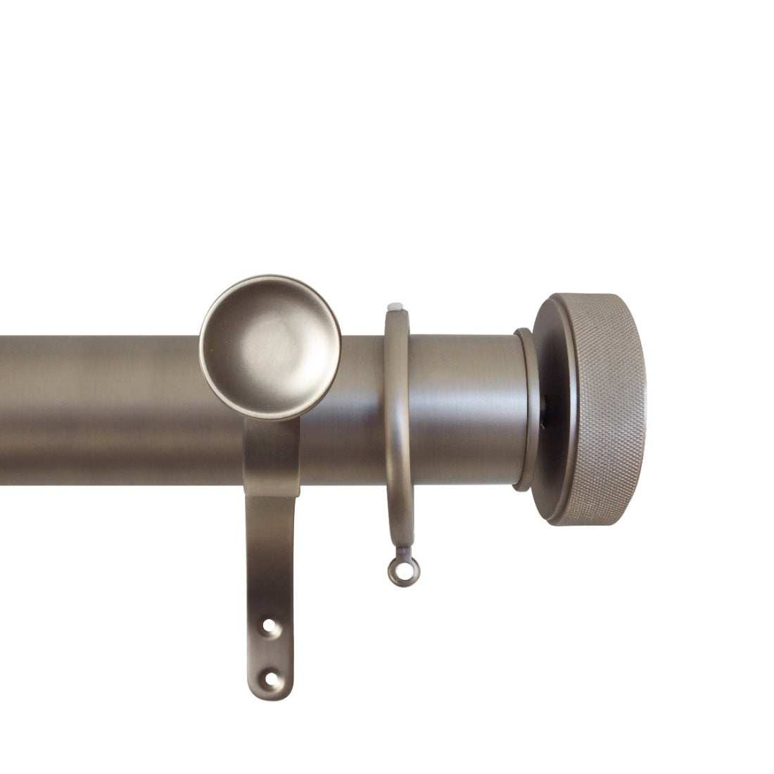 Jones Esquire Etched 50mm Metal Curtain Pole Finials (Pair) - Brushed Nickel