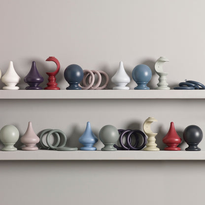 Jones Estate Ribbed Ball 48mm Wooden Curtain Pole - Lead