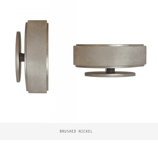 Jones Esquire Etched 50mm Metal Curtain Pole Finials (Pair) - Brushed Nickel