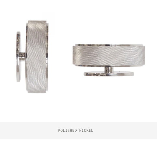 Jones Esquire Etched 50mm Metal Curtain Pole Finials (Pair) - Polished Nickel
