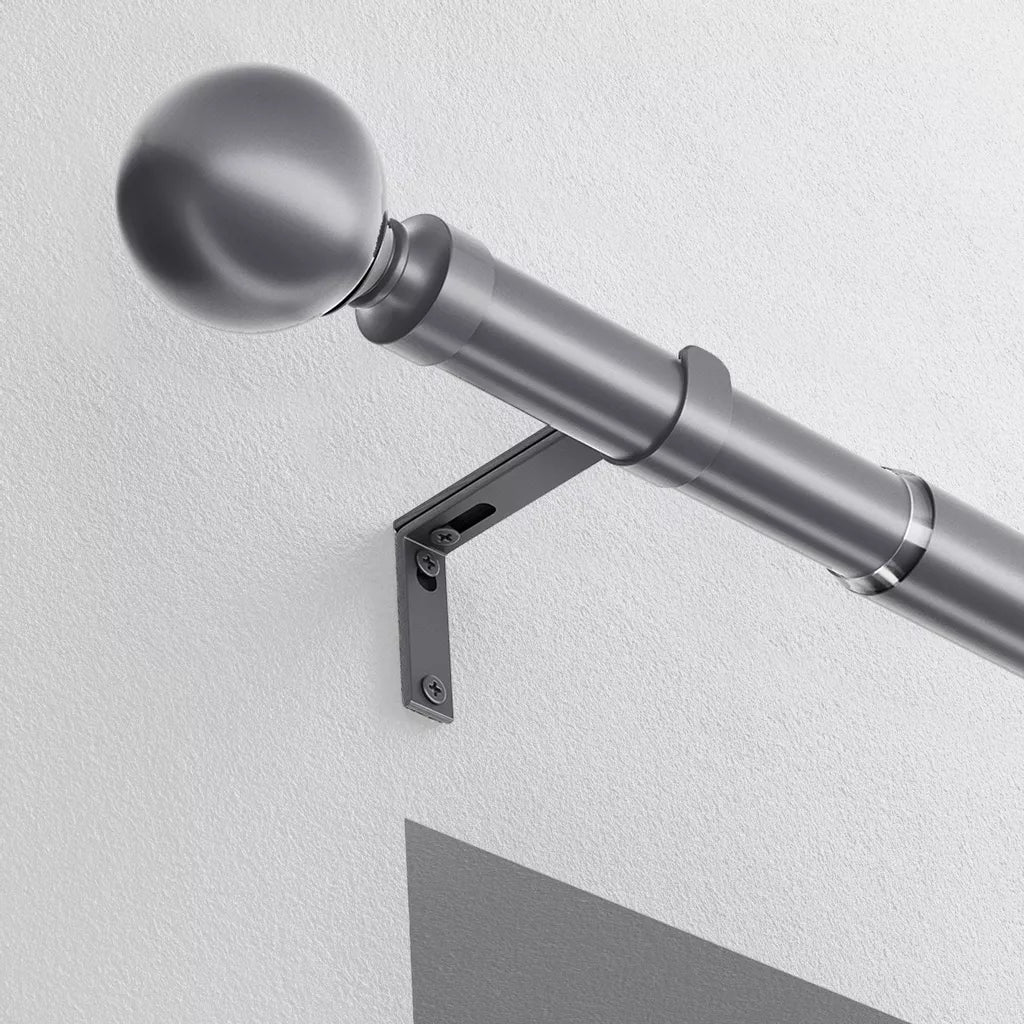 Speedy Eyelet Ball 22/25mm Extendable Metal Curtain Pole - Charcoal