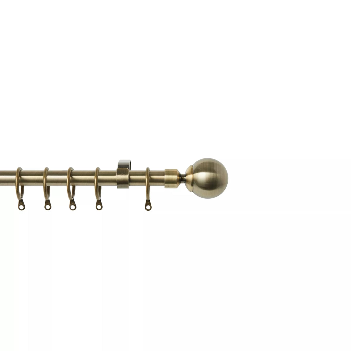Speedy Ball 16/19mm Extendable Metal Curtain Pole - Antique Brass