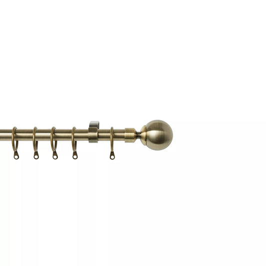 Speedy Ball 16/19mm Extendable Metal Curtain Pole - Antique Brass