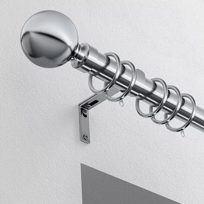 Speedy Ball 28mm Metal Curtain Pole - Satin Silver