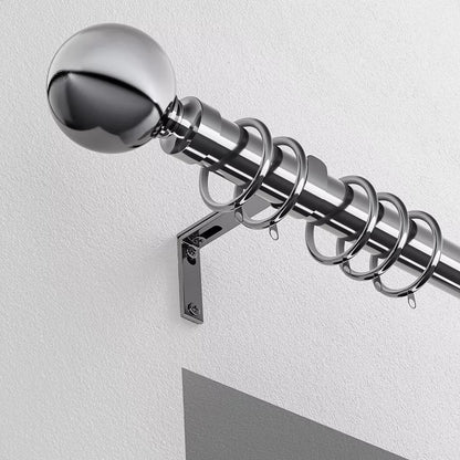 Speedy Ball 28mm Metal Curtain Pole - Chrome