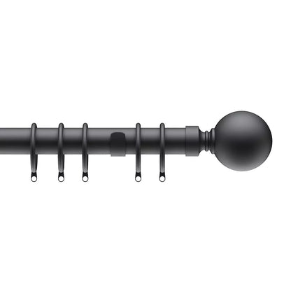 Speedy Ball 28mm Metal Curtain Pole - Black