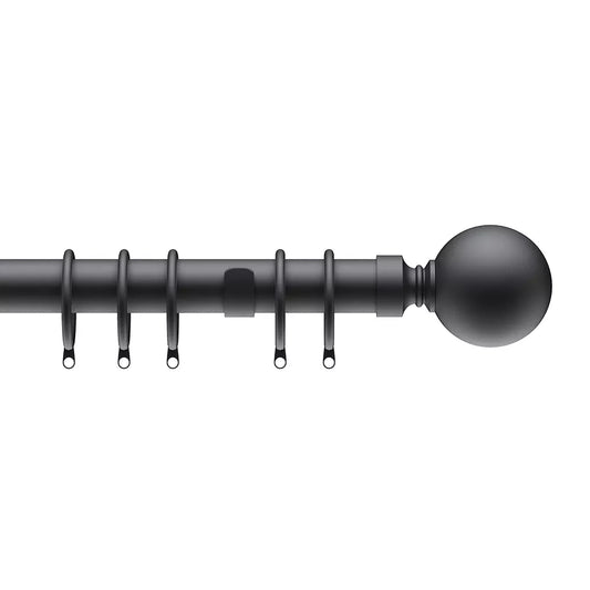 Speedy Ball 28mm Metal Curtain Pole - Black
