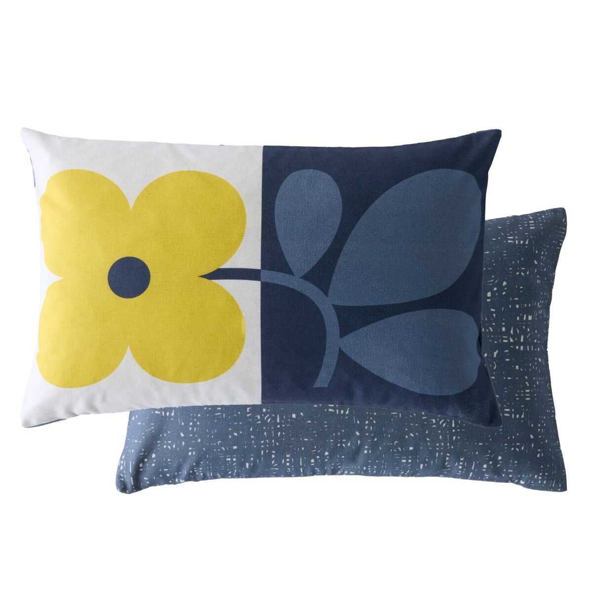 Orla Kiely Floret Filled Cushion - Dandelion/Denim