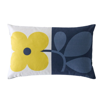 Orla Kiely Floret Filled Cushion - Dandelion/Denim