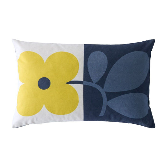 Orla Kiely Floret Filled Cushion - Dandelion/Denim