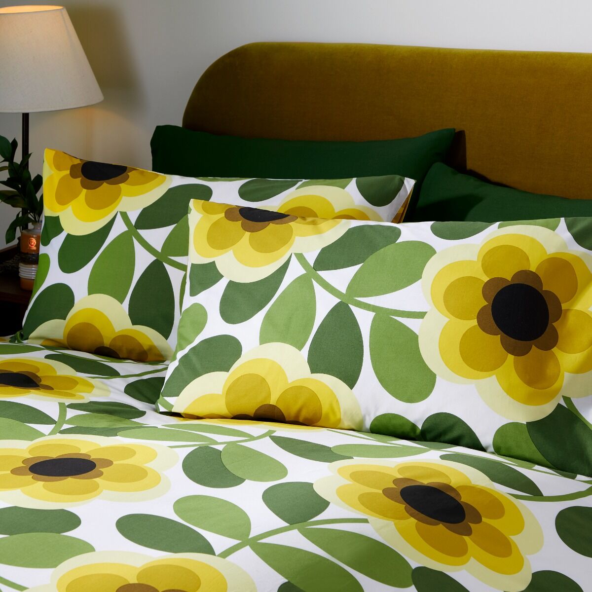 Orla Kiely Giant Water Lily Duvet Cover Set - Lemon Twist
