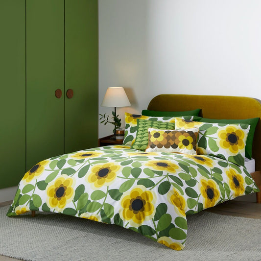 Orla Kiely Giant Water Lily Duvet Cover Set - Lemon Twist