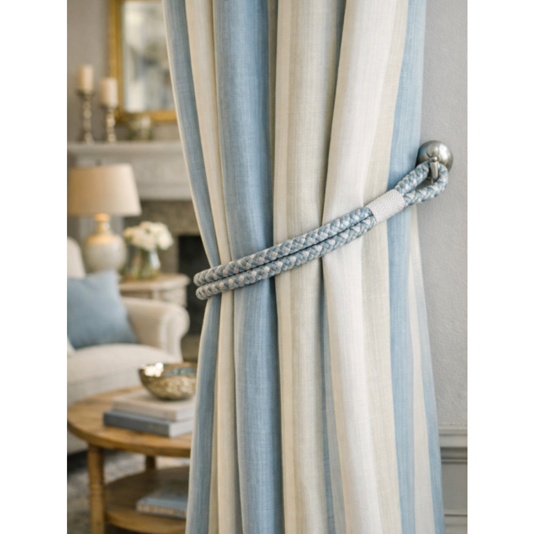 Laura Ashley Gillian Rope Tiebacks (Pair) - Blue Sky