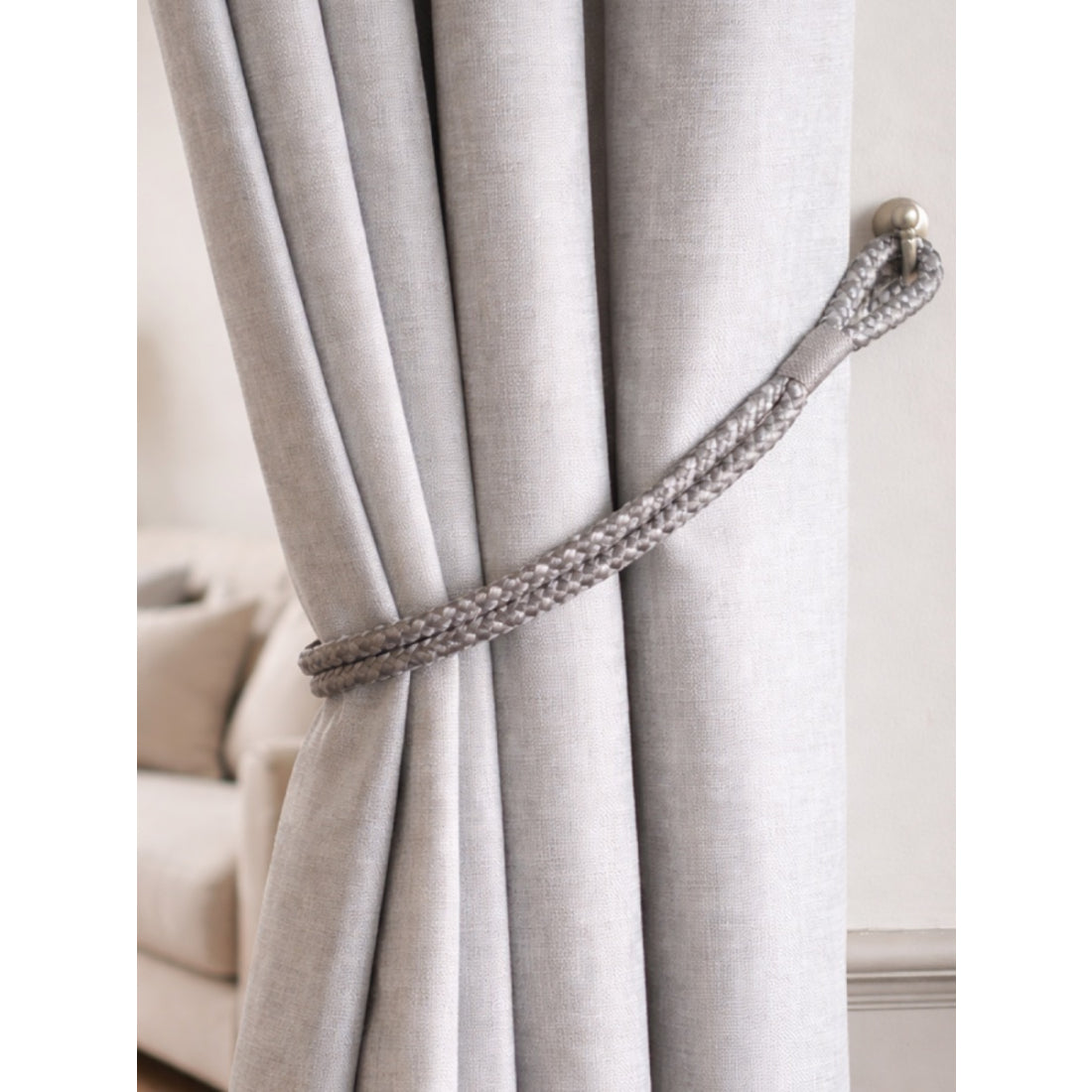 Laura Ashley Gillian Rope Tiebacks (Pair) - Steel