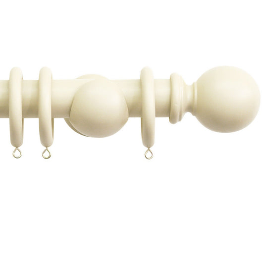 Jones Shore 35mm Wooden Curtain Pole - Ghost