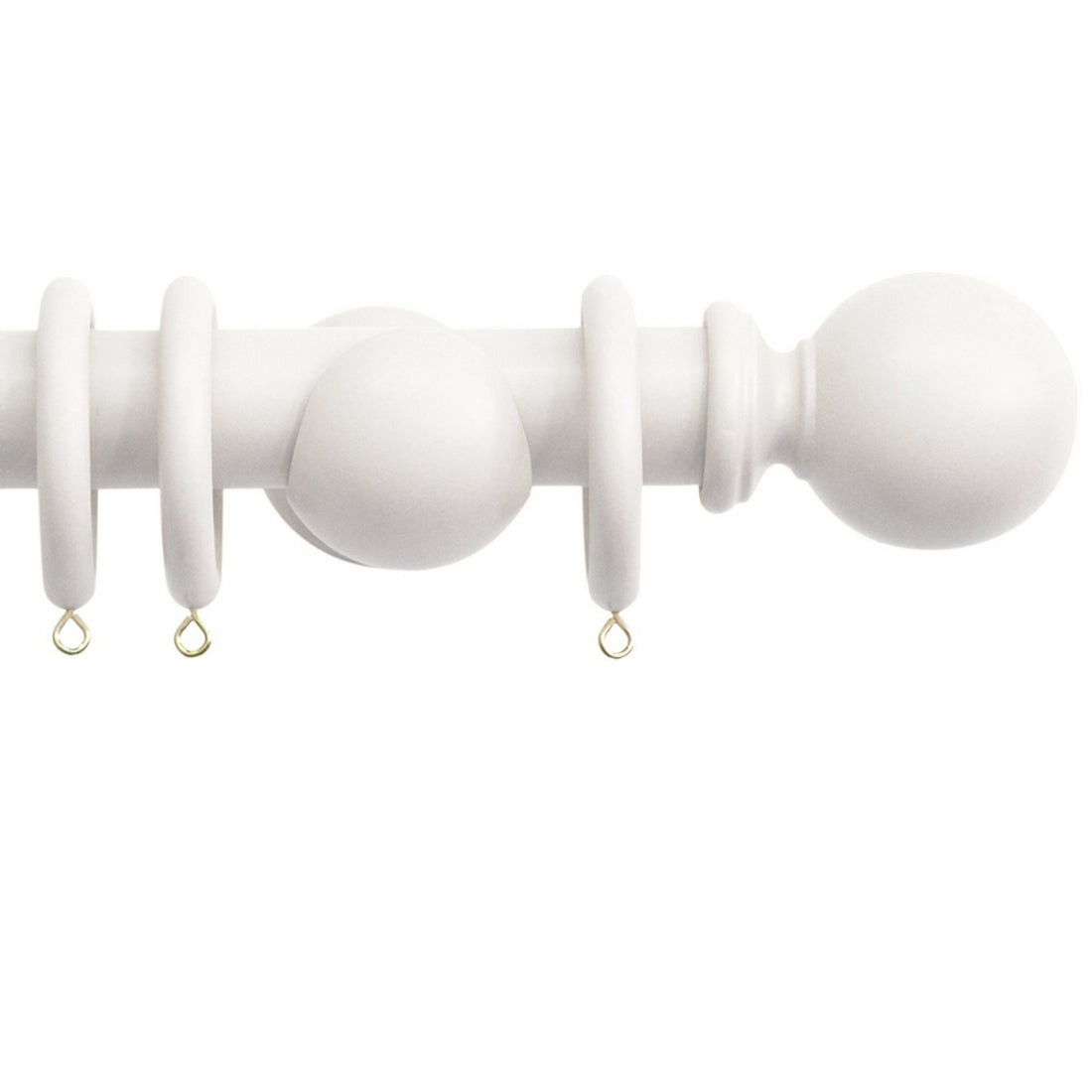 Jones Shore 35mm Wooden Curtain Pole - White