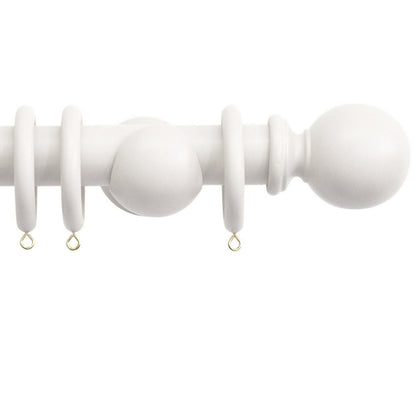 Jones Shore 35mm Wooden Curtain Pole - White