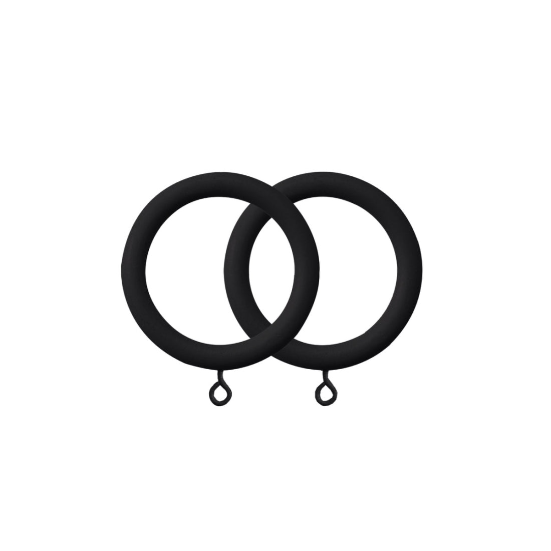 Jones Shore 35mm Wooden Curtain Rings (Pack of 6) - Black