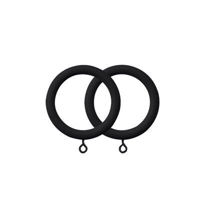 Jones Shore 35mm Wooden Curtain Rings (Pack of 6) - Black