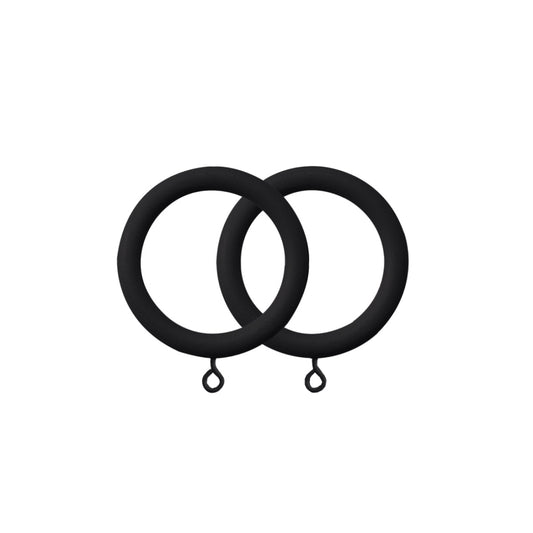 Jones Shore 35mm Wooden Curtain Rings (Pack of 6) - Black