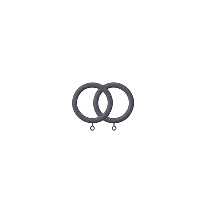 Jones Shore 35mm Wooden Curtain Rings (Pack of 6) - Charcoal