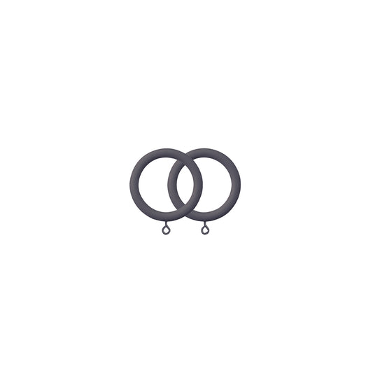 Jones Shore 35mm Wooden Curtain Rings (Pack of 6) - Charcoal