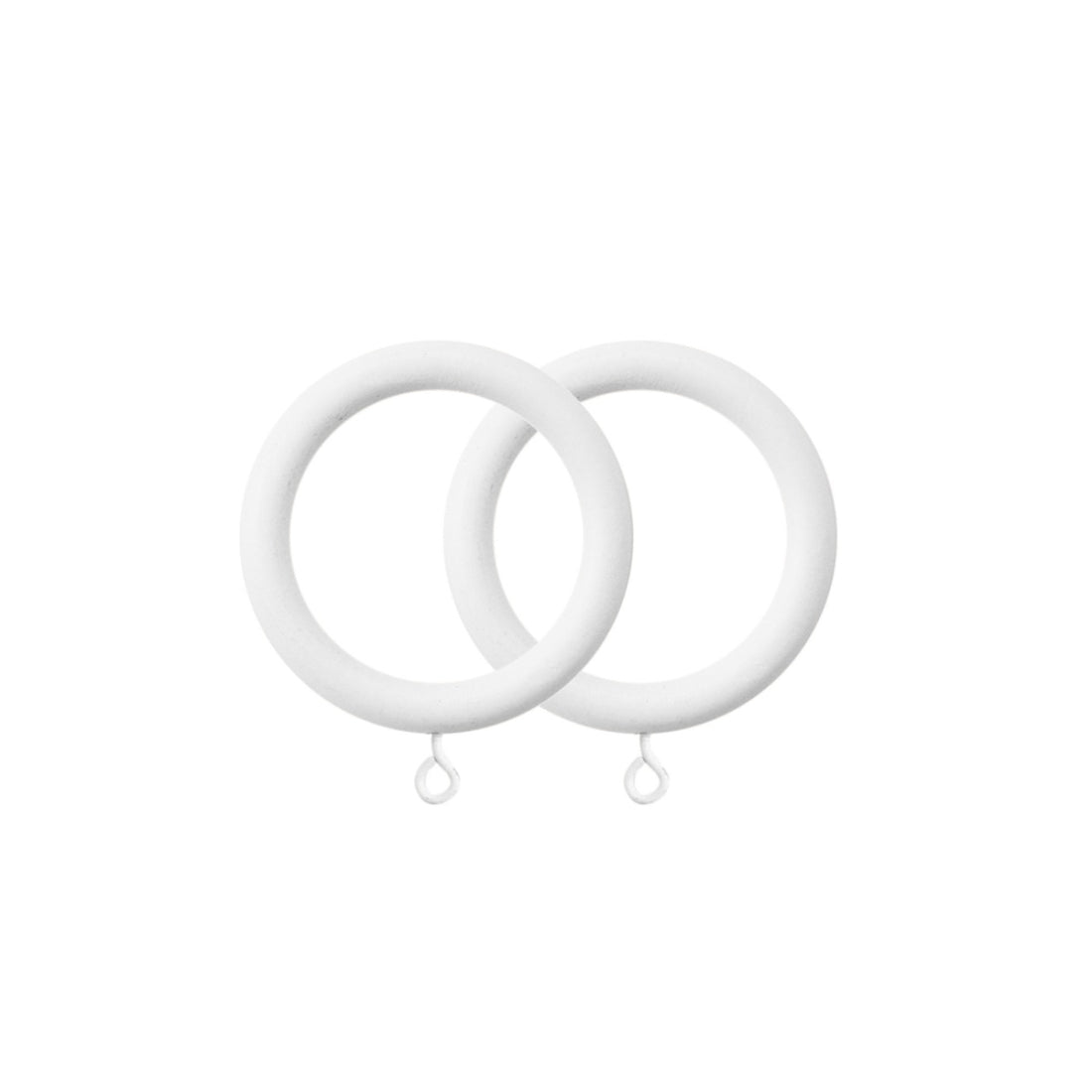 Jones Shore 35mm Wooden Curtain Rings (Pack of 6) - White