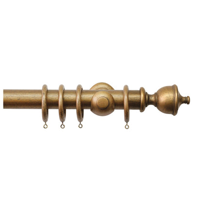 Jones Hardwick Urn 40mm Wooden Curtain Pole - Antique Gold