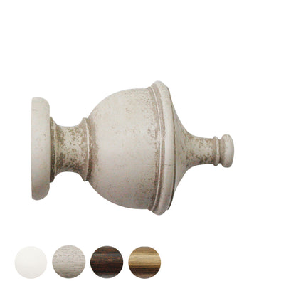 Jones Hardwick Urn 40mm Wooden Curtain Pole Finial - Putty