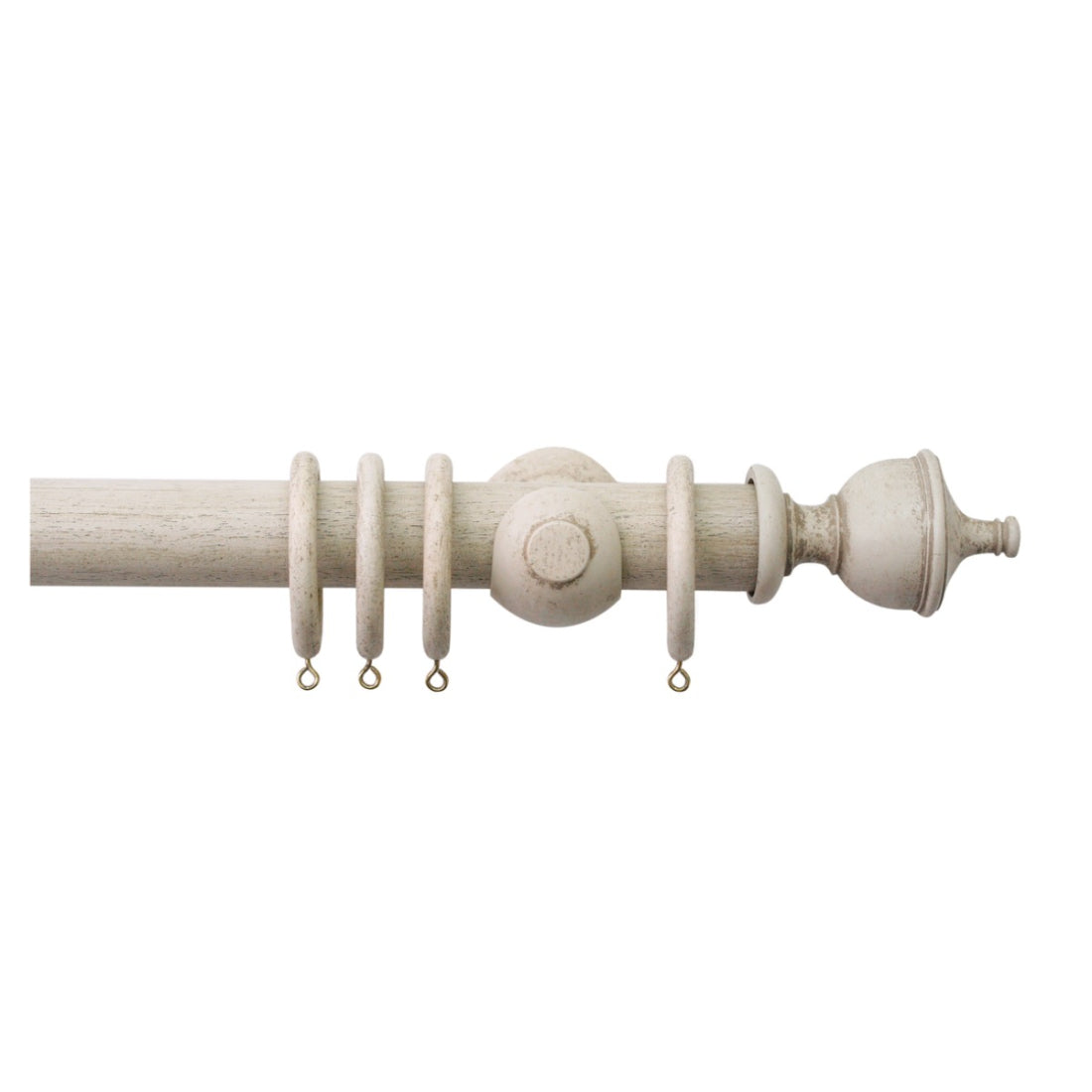 Jones Hardwick Urn 40mm Wooden Curtain Pole - Putty