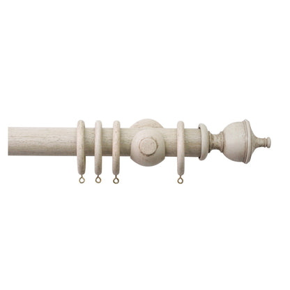 Jones Hardwick Urn 40mm Wooden Curtain Pole - Putty