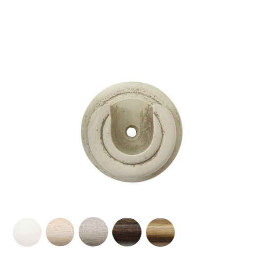 Jones Cathedral 30mm Wooden Curtain Pole Recess Bracket - Putty