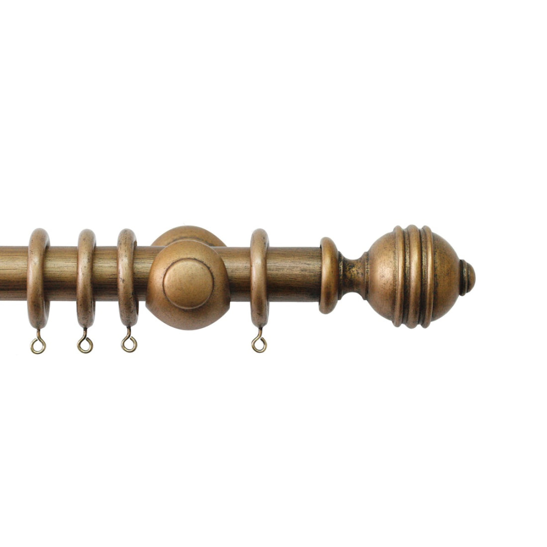Jones Cathedral Ely 30mm Wooden Curtain Pole - Antique Gold