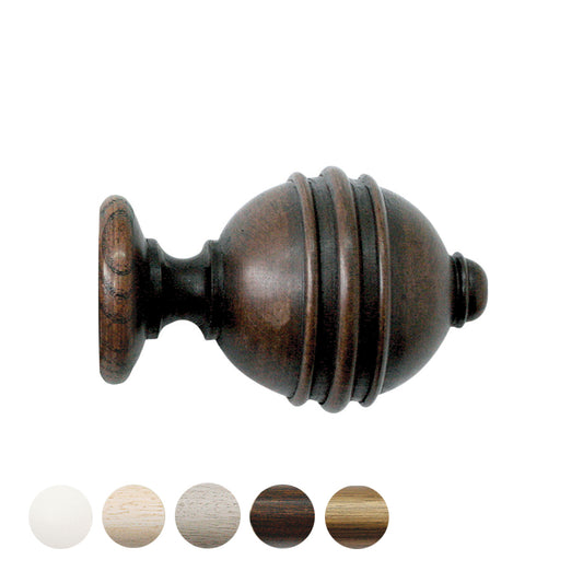Jones Cathedral Ely 30mm Wooden Curtain Pole Finial - Oak