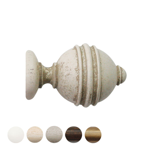 Jones Cathedral Ely 30mm Wooden Curtain Pole Finial - Putty