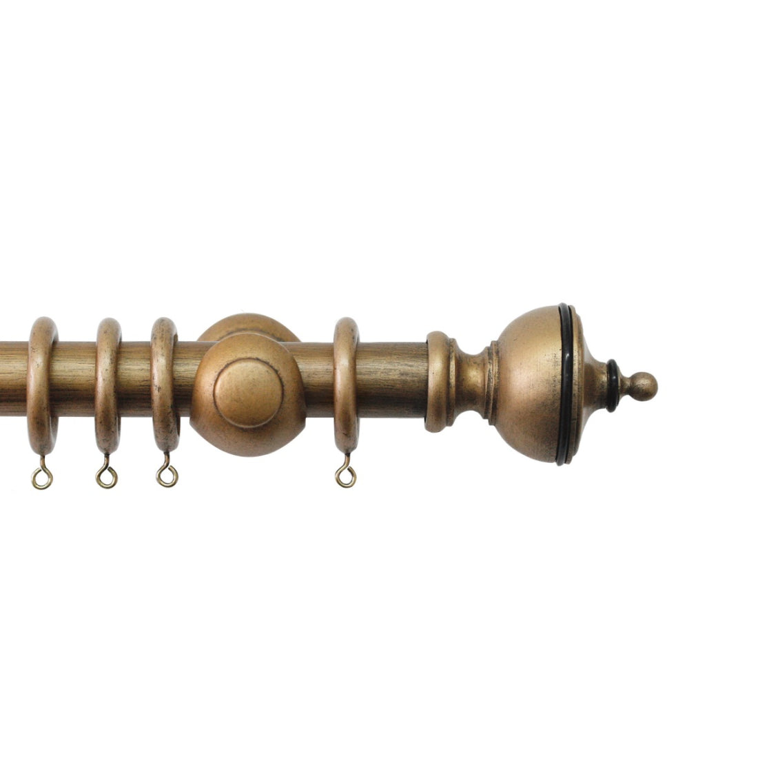 Jones Cathedral Exeter 30mm Wooden Curtain Pole Finial - Antique Gold