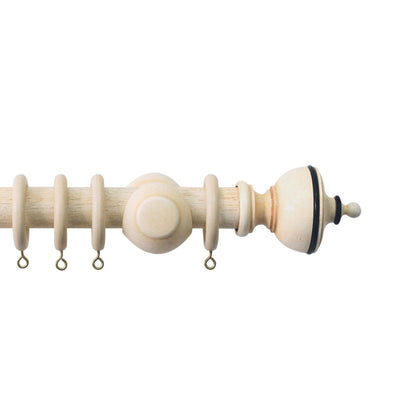 Jones Cathedral Exeter 30mm Wooden Curtain Pole Finial - Ivory