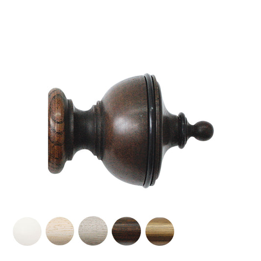 Jones Cathedral Exeter 30mm Wooden Curtain Pole Finial - Oak