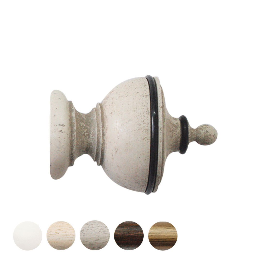 Jones Cathedral Exeter 30mm Wooden Curtain Pole Finial - Putty