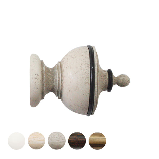Jones Cathedral Exeter 30mm Wooden Curtain Pole Finial - Putty